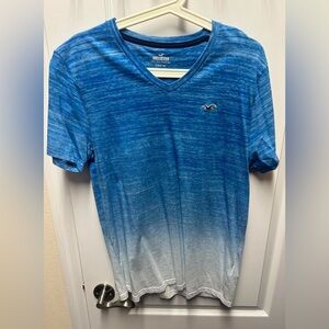 Hollister Blue and White Gradient Short Sleeve Tee